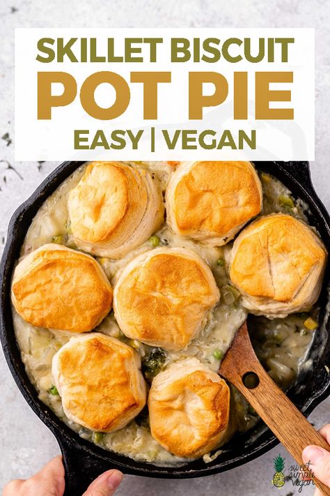 Pot Pie Vegan, Vegan Chicken Pot Pie, Biscuit Pot Pie, Vegan Pot Pies, Vegetable Pot Pies, Homemade Buttermilk Biscuits, Vegan Biscuits, Buttermilk Biscuits Recipe, Pot Pies Recipes