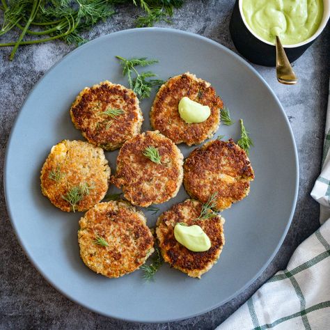 Singapore Fried Rice, Crispy Feta, Quinoa Patties, Crispy Quinoa, Buttermilk Ranch, Dinner Snacks, Carrot Muffins, Sesame Sauce, Banana Chips