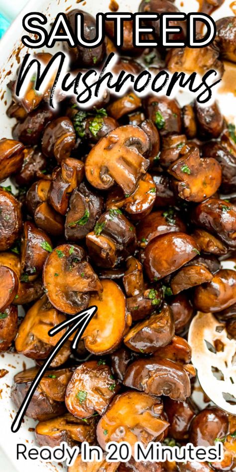 Mushroom Recipe Vegetarian, Steak Slow Cooker, Best Sauteed Mushrooms, Glazed Mushrooms, Side Dishes For Steak, Mushrooms Sauteed, Steak Sides, Mushroom Side Dishes, Slow Cooker Turkey Breast