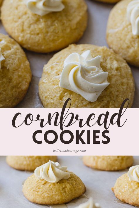 Soft Cornbread, Cornbread Cookie, Brown Butter Cornbread, Cornbread Cookies, Cakey Cookies, Crumbl Copycat, Honey Buttercream, Crumble Cookie Recipe, How To Make Cornbread