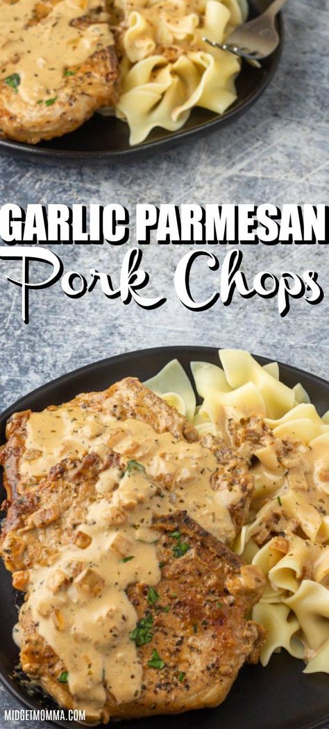 Dinner Sides For Pork Chops, What Sides Go With Pork Chops?, Porkchops Skillet, Sides To Go With Pork Chops, Pork Chop Dinner Ideas Sides, Side Dishes For Pork Chops, Low Carb Pork Chop Recipe, Pork Chop Side Dishes, Garlic Parmesan Pork Chops