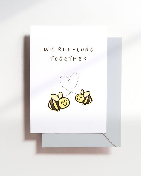 Homemade Cards For Anniversary, Cute Love Note Ideas For Him, We Bee Long Together, Homemade Just Because Cards, Pun Anniversary Card, Anniversary Cute Cards, Gifts Cards Ideas Creative, Anniversary Card Diy For Him, Cute Greeting Cards For Boyfriend