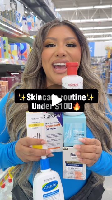 ROCIO.ROSES | Affordable skincare routine under $100
(Day time routine) 

💙 PRODUCTS IN ORDER 💙
* @cetaphilus Daily facial cleanser 
* @elfcosmet... | Instagram Face Routine Daily, Milky Toner, Best Cheap Makeup, Affordable Skin Care Routine, Melting Balm, Cerave Cleanser, Spf Skincare, Affordable Skincare, Face Routine