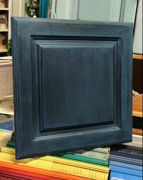 Aubusson Blue Greek Blue Cabinet Custom Purple Painted Lady, Chalk Paint Cabinets, Chalk Paint Kitchen Cabinets, Jelly Cabinet, Aubusson Blue, Painted Kitchen Cabinets, Buffet Makeover, Blue Chalk Paint, Painting Oak Cabinets