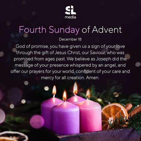 4th Sunday Of Advent, Fourth Sunday Of Advent, Advent Catholic, Advent Prayers, Prayer For You, Christmas Feeling, December Daily, Christmas Advent, Family Christmas