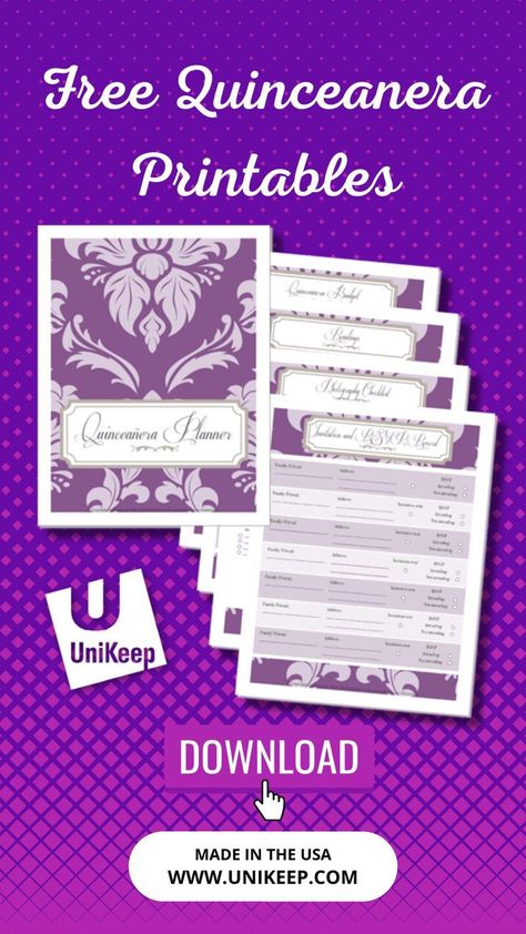 Free Quinceanera Printables | Printable Planner by  Nikki Downey Quinceanera Planning Checklist, Planning A Quinceanera, Quinceanera Checklist, Homework Planner Printable, Free Planner Pages, Planner Calendar Printables, Homework Planner, Weekly Planner Free Printable, Quinceanera Planning