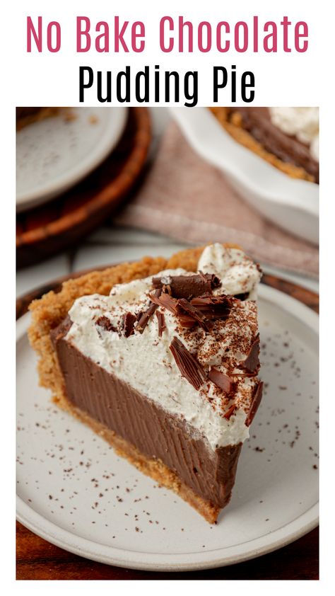 Milk Chocolate Pudding Pie With Brownie Crust, Pies With Gram Cracker Crust, Chocolate Pudding Pie Graham Crust, Chocolate Pie With Graham Cracker Crust, Chocolate Pie Easy Pudding, No Bake Pudding Pie, Chocolate Jello Pudding Pie, No Bake Pies With Graham Cracker Crust, Chocolate Pudding Pie Easy