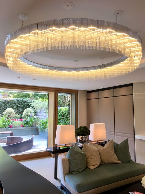 Circular Chandelier Modern, Rendering Ideas, Low Ceiling Chandelier, Luxury Lighting Chandeliers, Big Lamp, Circular Chandelier, Low Ceiling Lighting, House Light, Circular Lighting