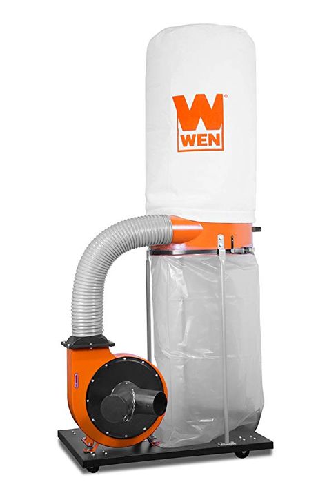 WEN 3403 1,500 CFM 16-Amp 5-Micron Woodworking Dust Collector with 50-Gallon Collection Bag and Mobile Base Dust Collection System, Air Filtration System, Dust Extractor, Bentley Car, Woodworking Supplies, Swivel Casters, Tool Shop, Dust Collector, Casters Wheels