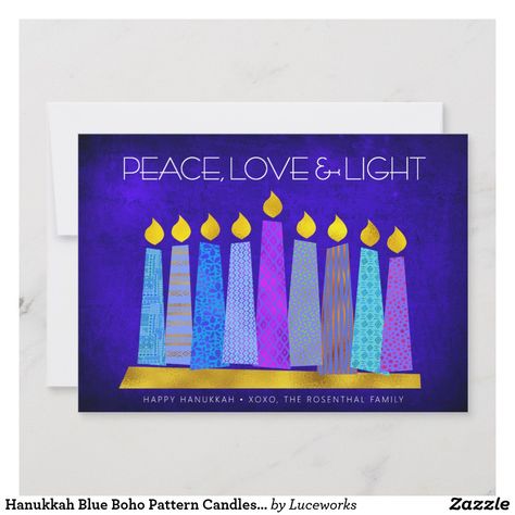 Boho Candles, Boho Candle, Hanukkah Crafts, Hanukkah Candles, Hanukkah Cards, Hanukkah Menorah, Jewish Holiday, Blue Candles, Love Light