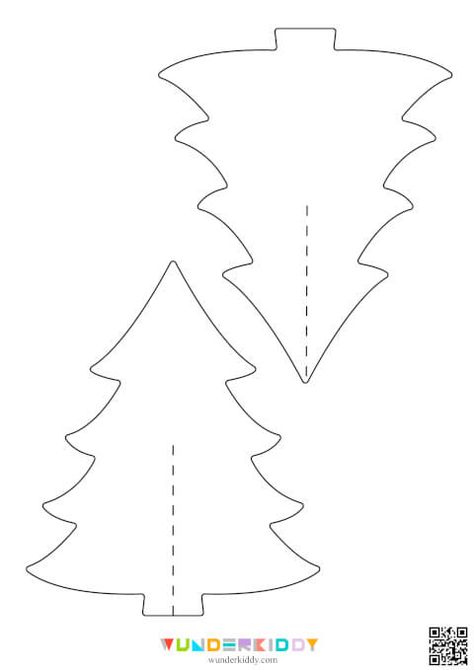 Printable Christmas Decoration Templates for Kindergarten Printable Christmas Decorations, Christmas Lesson, Christmas Tree Template, Trees Print, Learning Materials, Paper Christmas Tree, Christmas Tree Garland, Digital Patterns, Paper Designs