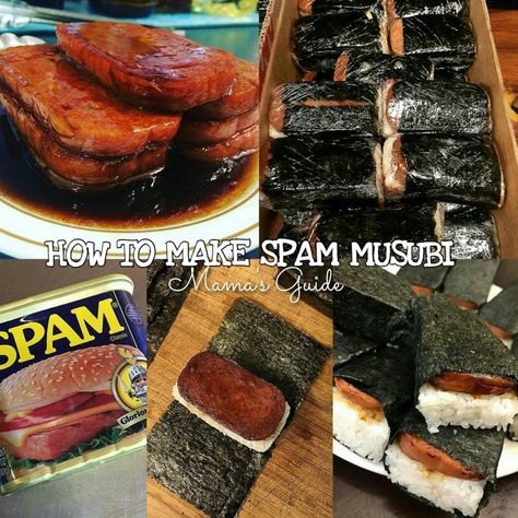 HOW TO MAKE SPAM MUSUBI Asian Feast, Sushi Snacks, Spam Musubi Recipe, Musubi Recipe, Fried Spam, Confinement Food, Snickerdoodle Bread, Spam Recipes, Spam Musubi