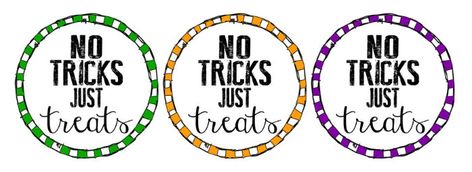 No Tricks Just Treats Free LABELS No Tricks Just Treats Printable Free, No Tricks Just Treats Printable, Rice Crispy Treat, No Tricks Just Treats, Craft Halloween, Halloween Post, Free Printable Tags, Halloween Labels, Halloween Rocks