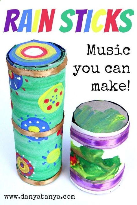 DIY Rain Sticks | Danya Banya Rain Sticks, Preschool Music, Music Rhythm, Music Crafts, Music And Movement, Diy Recycle, American Culture, Upcycled Crafts, Music For Kids