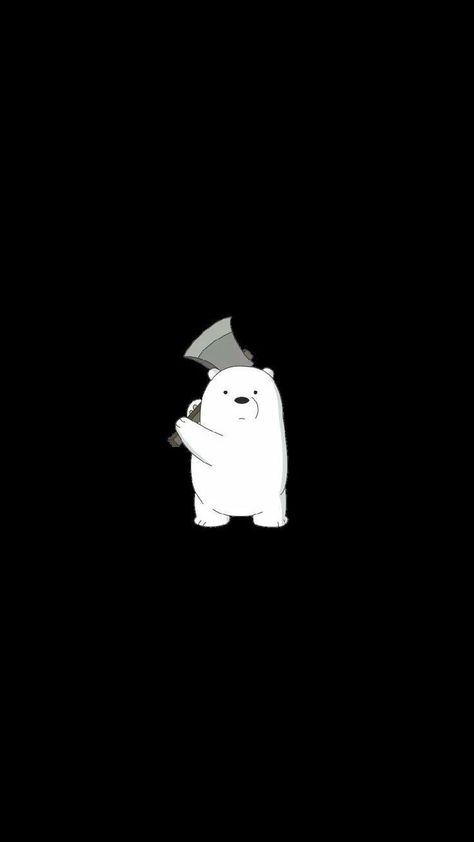 Ice Bear Wallpaper Black, Cool Dark Wallpaper Iphone, We Bear Bears Wallpapers, Aod Wallpapers, Ice Bear Wallpaper, Polar Bear Wallpaper, Dark Black Wallpaper, We Bare Bears Wallpapers, Black Wallpaper Iphone Dark