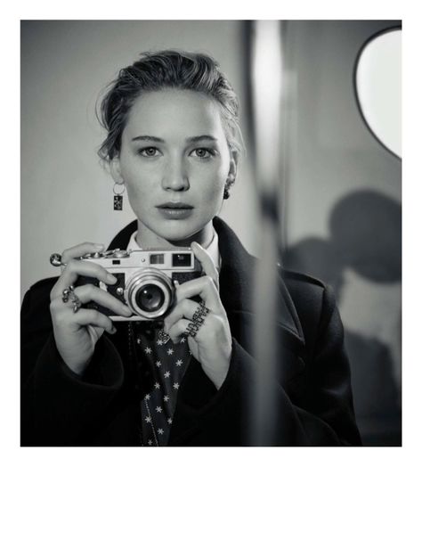 Posing with a camera, Jennifer Lawrence appears in Dior's pre-fall 2018 campaign Brigitte Lacombe, Jennifer Lawrence Pics, Girls With Cameras, Art Partner, Online Photo Gallery, Popsugar Beauty, Film Cameras, Jennifer Lawrence, Commercial Photography