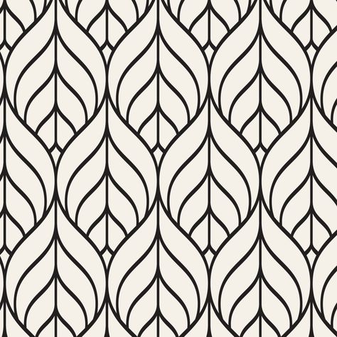 The elegant curves of this design are so stylish and sophisticated. Perfect black lines over an off-white background make this high-style design serene and inviting. Pinched ovals are approximately 12 inches tall.  Why get a reduced-scale sample?✔ Gain confidence using the material✔ See the colors in person✔ Test the p Curve Lines Pattern, Art Deco Peel And Stick Wallpaper, 3d Paper Snowflakes, Starfish Art, Gain Confidence, Lines Pattern, Classy Tattoos, Art Deco Wallpaper, Easy Doodle Art