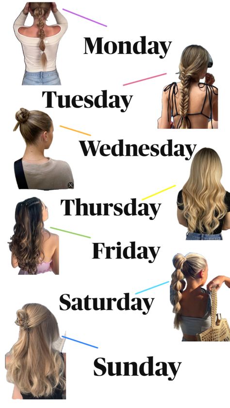 aesthetic hairstyle ideas fur summer 🌺✨🪸 Hairstyles For A Week, Aesthetic Hairstyle Ideas, Long To Short Haircut, Aesthetic Hairstyle, Hair Wash Day, Basic Hairstyles, Preppy Hairstyles, Hairstyle Examples, Girl Hair Dos