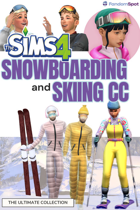 Sims 4 Cc Weather, Sims 4 Snowboarding Cc, Winter Outdoor Decor, Ski Shoes, Puffer Outfit, Snow Activities, Bowling Balls, Ski Outfit, Snow Outfit