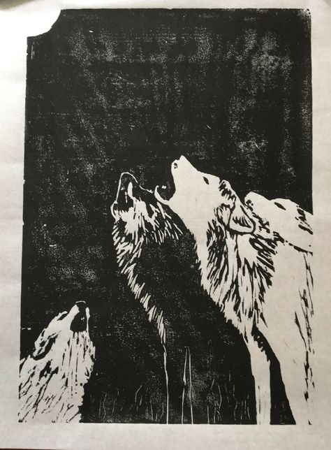 Wolves Howling, Full Hand Tattoo, Contemporary Folk Art, Jack In The Pulpit, Woodcut Print, Solomons Seal, Moonlit Sky, Most Beautiful Images, Howling Wolf