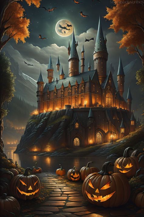 Harry Potter Halloween Scene, Harry Potter Halloween Background, Happy Halloween Harry Potter, Harry Potter Apple Watch Face Wallpaper, Halloween Harry Potter Aesthetic, Harry Potter Halloween Wallpaper Iphone, Harry Potter Wallpaper Halloween, Autumn Wallpaper Harry Potter, Halloween Wallpaper Harry Potter