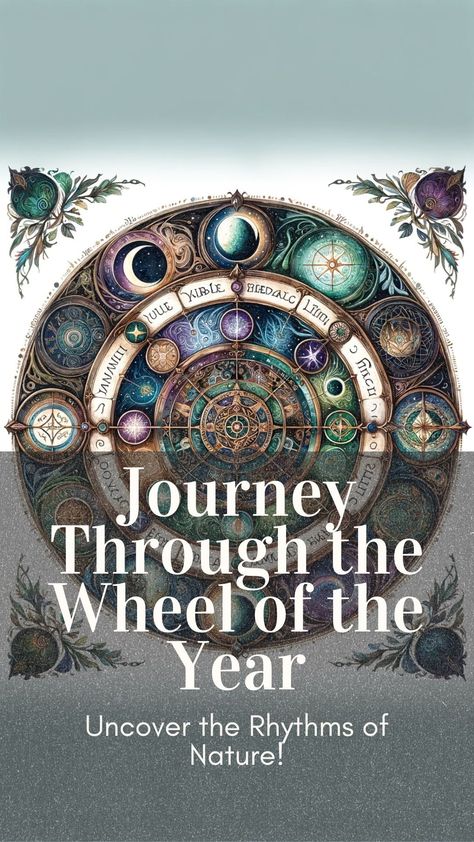 Immerse yourself in the ancient cycle of the Wheel of the Year. 🌱☀🍂❄ Our guide takes you on a captivating exploration of the eight seasonal festivals celebrated in many pagan traditions. Learn the significance, traditions, and rituals of each sabbat to connect deeply with the rhythms of nature. Perfect for those seeking harmony with the Earth's natural cycles. Begin your seasonal journey - Click to discover more! #WheelOfTheYear #PaganFestivals Year Wheel Pagan, Pagan Holiday Wheel, Celtic Wheel Of The Year, Wheel Of The Year 2024, Wheel Of The Year Art, Wheel Of The Year Printable, Season Wheel, Celtic Wheel, Pagan Wheel Of The Year