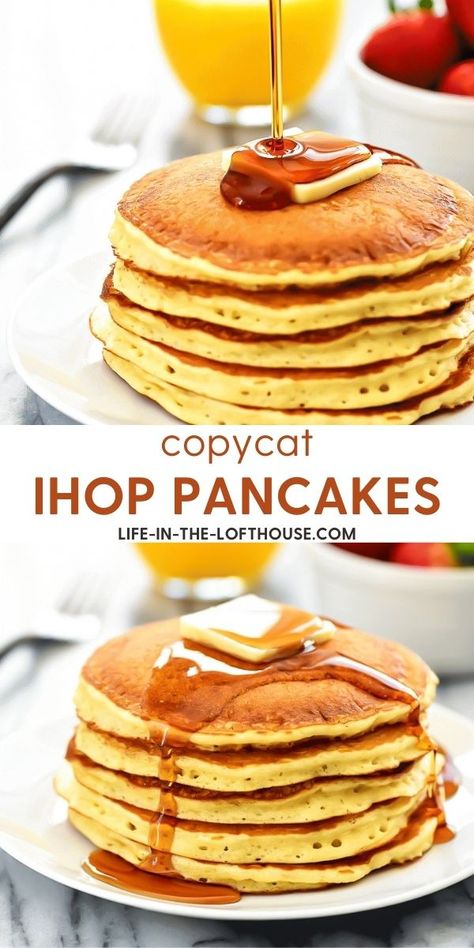 Mcgriddle Recipe, I Hop Pancake Recipe, Ihop Pancakes, Breakfast Favorites, Homemade Pancake Recipe, Baked Cakes, Copy Cats, Brunch Items, Bob Evans