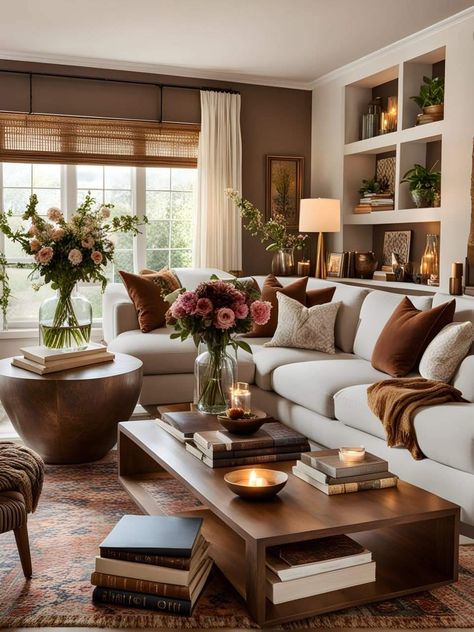 Living Room Decor Brown Couch, Living Room Design Inspiration, Hus Inspiration, Decor Home Living Room, Living Room Decor Apartment, Living Room Inspo, New Living Room, Cozy Living Rooms, A Living Room