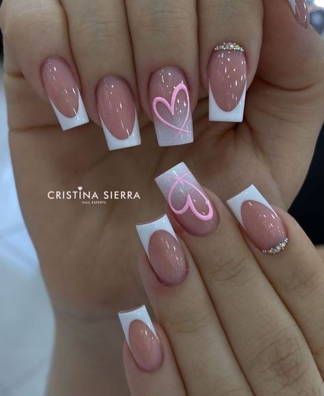 Holiday Acrylic Nails, Square Press On Nails, Fancy Nails Designs, Simple Gel Nails, Nails Design With Rhinestones, Girly Acrylic Nails, Cute Acrylic Nail Designs, Short Square Acrylic Nails, Banquet Party