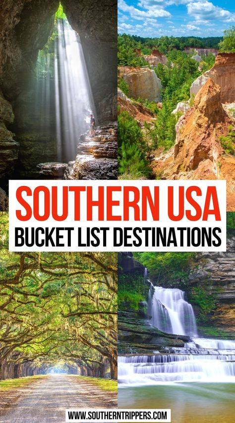 Southern Vacation Spots, Southern Getaways, Trip Bucket Lists, Southern Road Trips, Usa Places, South Usa, Southern Usa, Vacay Ideas, Usa Bucket List