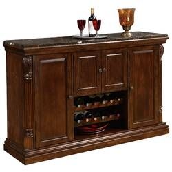 Darby Home Co Idlewild Bar with Wine Storage & Reviews | Wayfair Custom Home Bars, Bar Console, Coin Bar, Stemware Rack, Wine Bar Cabinet, Home Bars, Howard Miller, Home Bar Furniture, Home Bar Decor