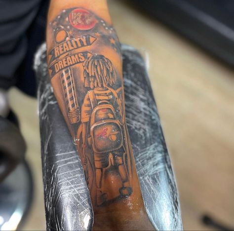 Houston Tattoo Artist, Dreams To Reality Tattoo, Hard Work Tattoo Men, Miami Tattoo Ideas Men, Alabama Tattoo Ideas, Alabama Tattoos, Half Arm Sleeve Tattoo, Vlone Logo, Atlanta Tattoo