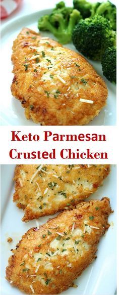 Keto Parmesan Crusted Chicken, Beginners Recipes, Keto Diet Recipes For Beginners, Parmesan Crusted Chicken Recipe, Keto Lunch Recipes, Easy Keto Dinner Recipes, Crusted Chicken Recipes, Desayuno Keto, Easy Keto Dinner