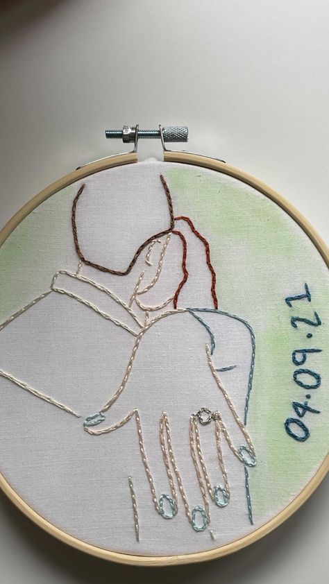 Engagement Embroidery Hoop, Engagement Embroidery, Embroidery Engagement, Wedding Gift Embroidery, Couples Embroidery, Embroidery Christmas Ornaments, Name Embroidery, Photo Pattern, Embroidery Christmas