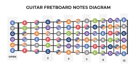 How to Learn the Fretboard | Guitar Fretboard Diagram | Yousician Fretboard Guitar, Fretboard Notes, Memorization Techniques, Reading Sheet Music, Music Theory Guitar, Guitar Notes, Guitar Fretboard, Guitar Chord Chart, Reading Notes