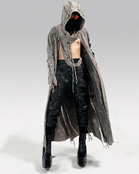 Post Apocalyptic Clothing - TECHWEAR STORM™ Different Types Of Cloaks, Mens Burning Man Fashion, Post Apocalyptic Pants, Wasteland Weekend Costumes, Dystopian Techwear, Wasteland Aesthetic Clothes, Dystopian Accessories, Dune Style Outfit, Dystopian Aesthetic Outfit