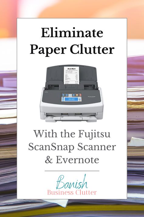 Want to have a paperless office? Getting organized in your business by eliminating paper clutter is a "snap" with the Fujitsu Scansnap Scanner and Evernote. Fujitsu Scansnap Scanner | Paperless Office | Paperless | Declutter and Organize | Evernote | Scanner | Business Tools | Business Organization | Declutter Your Life Evernote Organization, Going Paperless, Paperless Office, Declutter And Organize, Paper Clutter, Small Business Resources, Drop Zone, Declutter Your Life, Work From Home Business