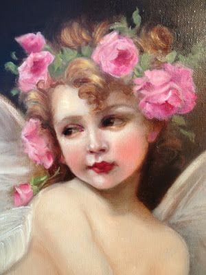 Frida Art, Angel Painting, Pink Trees, Angels In Heaven, Classic Paintings, Oil Painting Flowers, Fairy Angel, Romantic Art, Angel Art