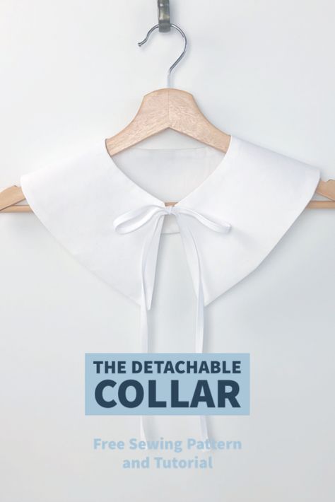 Collar Sewing Pattern Free, Free Collar Pattern Sewing, Diy Fake Collar, How To Sew Collar Pattern, Fake Collar Diy Pattern, Fake Collar Pattern, Detachable Collar Pattern Free, Collar Styles For Women, How To Sew Collar