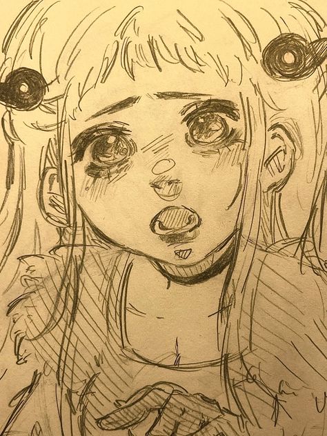 Nene Yashiro Drawing, Yashiro Drawing, Hanako Kun Drawing, Tbhk Art Style, Big Eyes Drawing, Horror Drawing, Animation Art Sketches, Art Tools Drawing, Toilet Bound