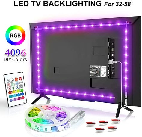 Lights Behind Tv, Tv Lights, Movie Theater Decor, Tv Fal, Dark Environment, Tv Lighting, Led Lighting Bedroom, Movie Decor, Tv Backlight