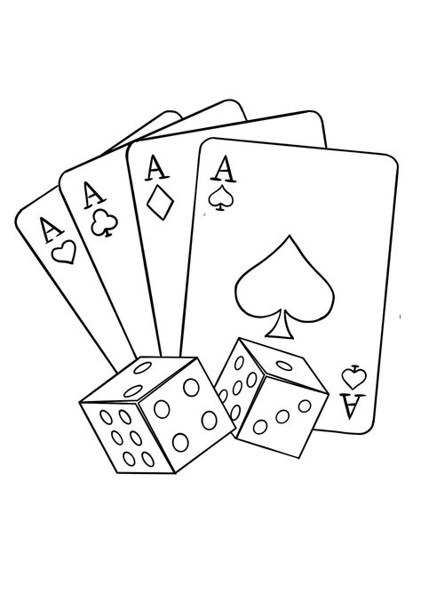 Casino Inspired Tattoo, Playing Cards Stencil, Cards And Dice Drawing, 4 Aces Tattoo Design, Ace Cards Tattoos, Card Tattoo Designs For Men, Hand Of Cards Drawing, Playing Cards Sketch, Playing Cards Graphic Design