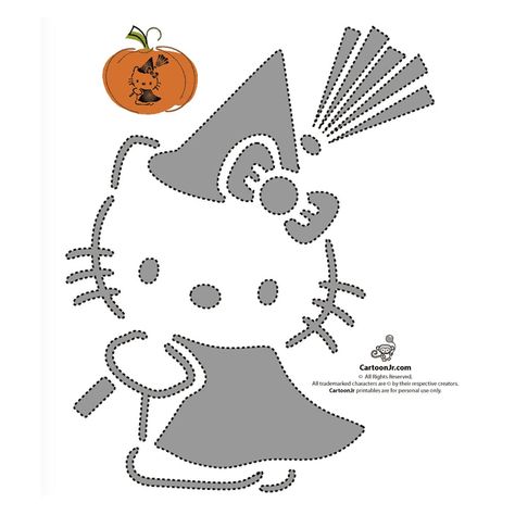 28 Pumpkin Stencils For the Best Hello Kitty-Themed Halloween Pumpkin Carving Stencils Templates, Kitty Pumpkin, Printable Pumpkin Stencils, Pumpkin Carving Stencils Free, Halloween Pumpkin Stencils, Hello Kitty Pumpkin, Cute Pumpkin Carving, Free Stencils Printables, Halloween Pumpkin Carving Stencils