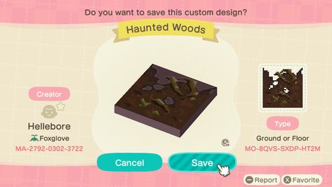 Spooky Campsite Animal Crossing, Acnh Horror Design Code, Acnh Circus, Acnh The Path, Acnh Witchcore, Acnh Horror, Anch Codes, Acnh Halloween Code, Path Acnh