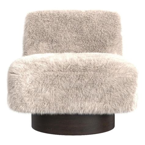 PRICES MAY VARY. This fun accent chair features a shaggy faux fur for a glam style. Features a low profile seat. The wood ring chair base features a 360-degree swivel. Built for comfort and durability with a high-density foam and fiber filled seat. No assembly needed. Amaya Swivel Accent Chair is a statement piece with it's funky, modern design features. This upholstered accent chair features a whimsical faux-fur fabric in a neutral sandy beige color. The low profile accent chair sits on a deep Armless Accent Chair, Swivel Accent Chair, Fur Fabric, Wood Ring, Faux Fur Fabric, Fur Fabrics, Modern Accents, Beige Fabric, Accent Chairs For Living Room