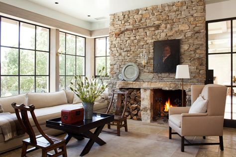 Design Inspiration Monday - Dream Book Design Bobby Mcalpine, Napa Style, Summer Hill, Rustic Living, Rustic Living Room, Fireplace Design, Wood Storage, Napa Valley, Architectural Digest