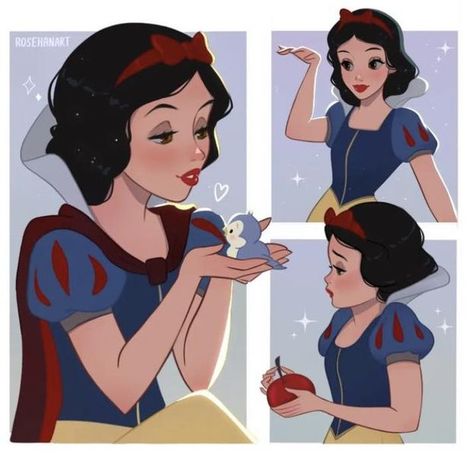 Trio Princess, Snow White Art, Disney Princess Artwork, Snow White Disney, Karakter Disney, Princess Drawings, Princesa Disney, Modern Disney, Face Characters