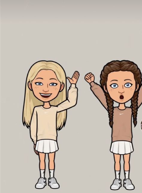 Matching Bff Bitmoji, Preppy Bitmojis, Matching Bitmojis, Pretty Bitmoji Ideas, Bitmoji Inspo, Bitmoji Snapchat, Snapchat Outfits, Bitmoji Outfits Baddie, Bitmoji Fits