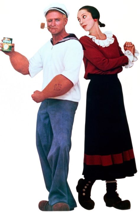 Robin Williams Popeye, Olive Oil Popeye, Popeye Costume, Halloween Cop, Shelley Duvall, Robin Williams Quotes, Popeye Cartoon, Popeye And Olive, Popeye The Sailor Man