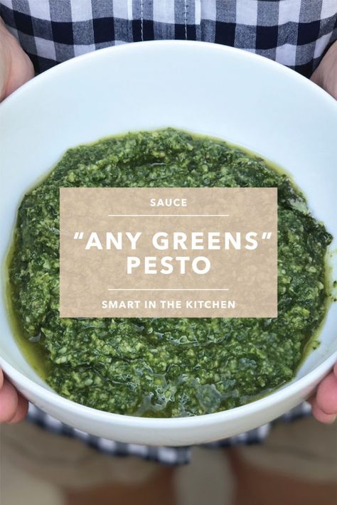 Any Greens Pesto — Smart In The Kitchen Recipes Savoury Dips, The Kitchen Recipes, Grilled Flatbread, Green Pesto, How To Make Pesto, Pasta Dinner Recipes, Turkey Sandwiches, Pesto Recipe, Gf Recipes